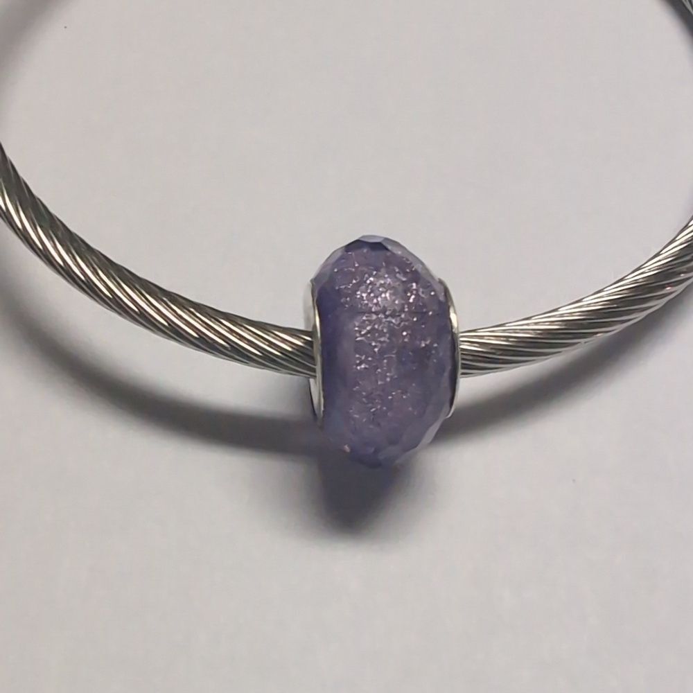 Purple Glittery Charm for Pandora‎ Style Bracelet